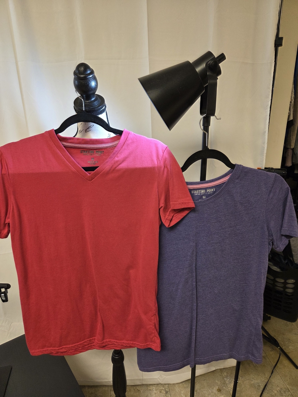 Starter Point Women’s Short Sleeve Tees — Pink & Purple, 2-Pack